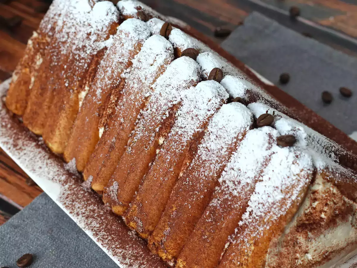 Buștean în formă de tiramisu - fără matriță - pentru iubitorii de cafea - poza 3