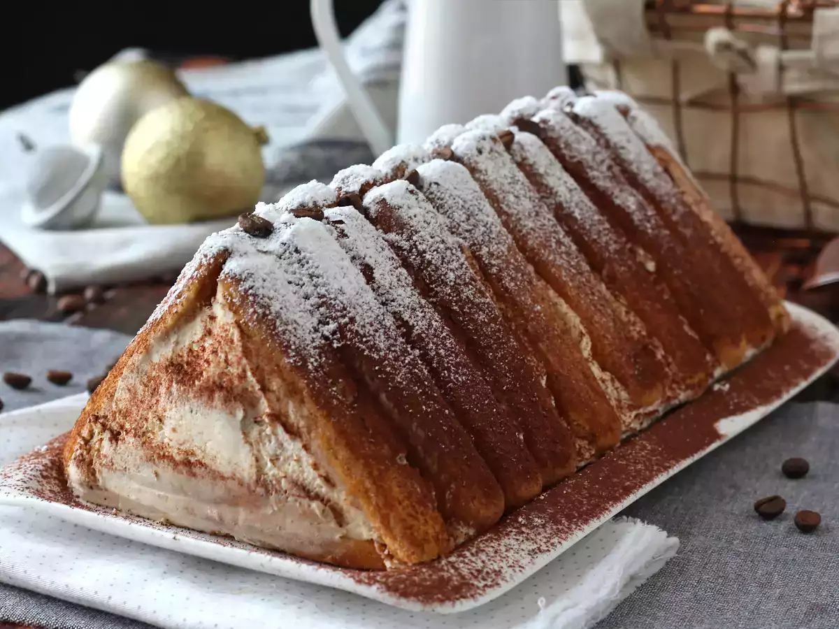 Buștean în formă de tiramisu - fără matriță - pentru iubitorii de cafea - poza 9