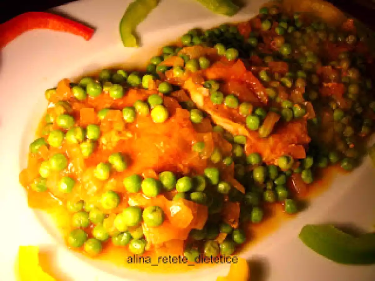 Carne de vita la cuptor cu mazare