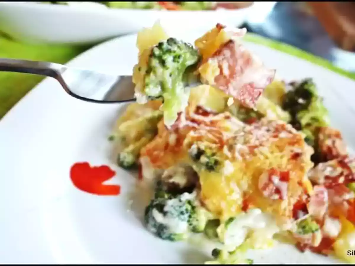 Cartofi gratin, cu bacon si broccoli - poza 2