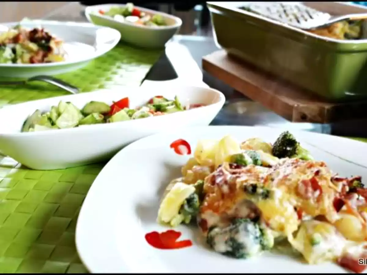 Cartofi gratin, cu bacon si broccoli - poza 3