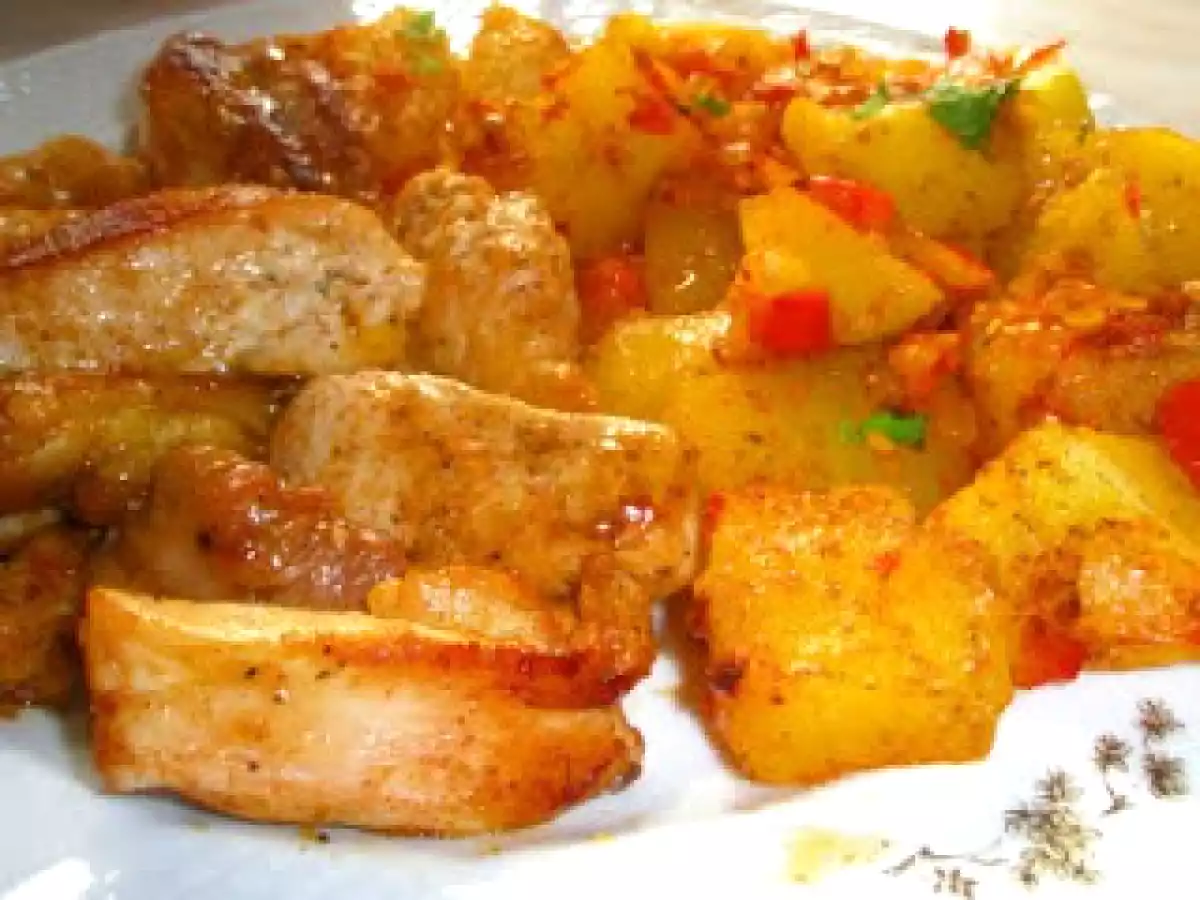 Cartofi taranesti cu friptura de pui - poza 3