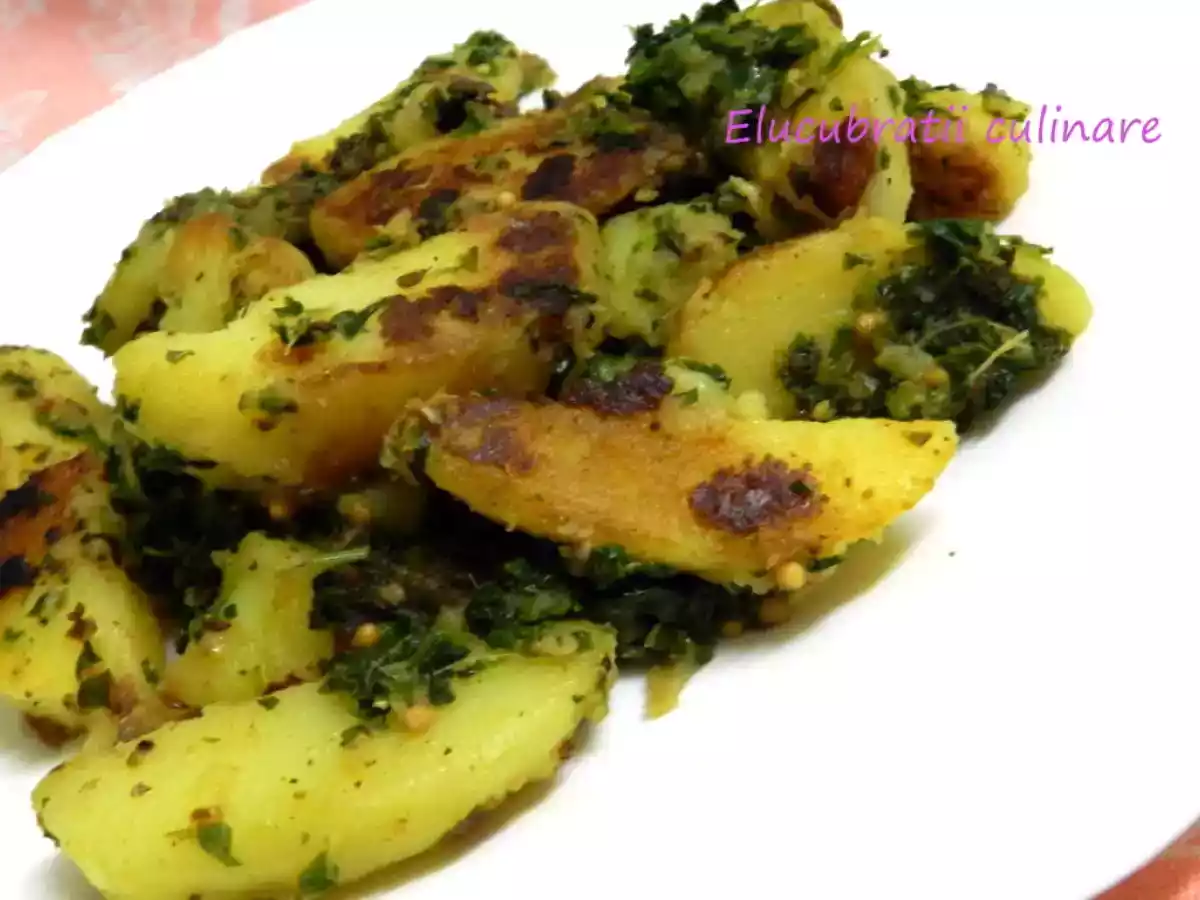 Cartofi zdrobiți cu spanac