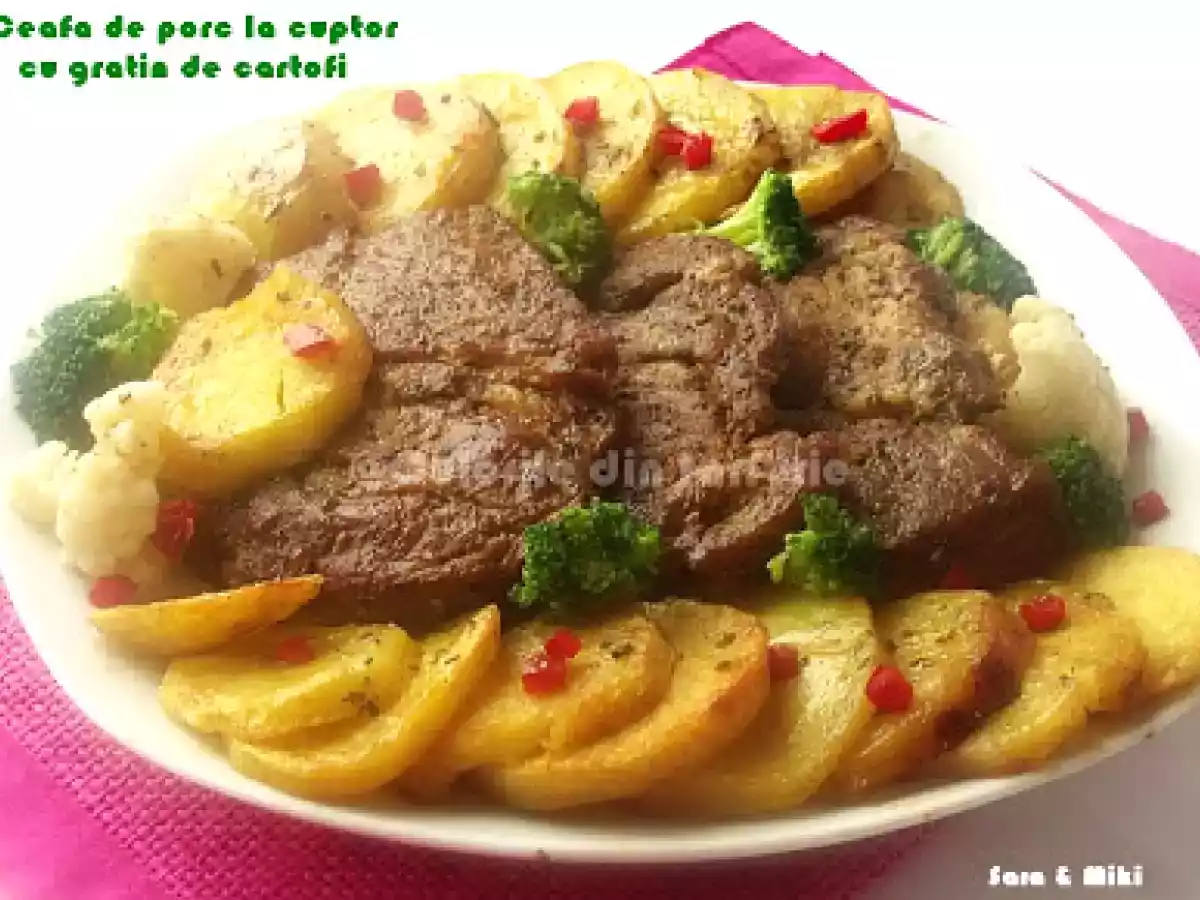 Ceafa de porc la cuptor cu gratin de cartofi - poza 2