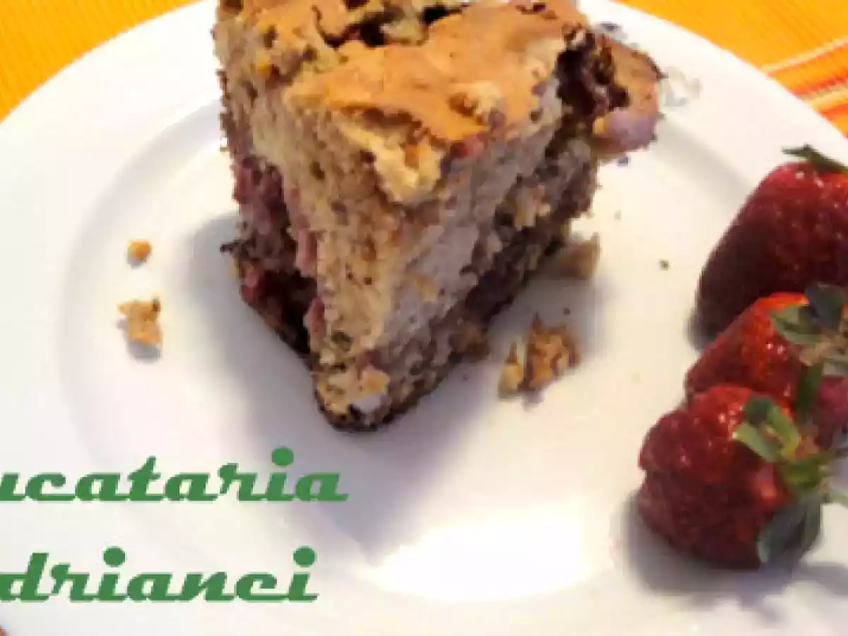 Chec de capsuni cu smantana (Strawberry sour cream bread)