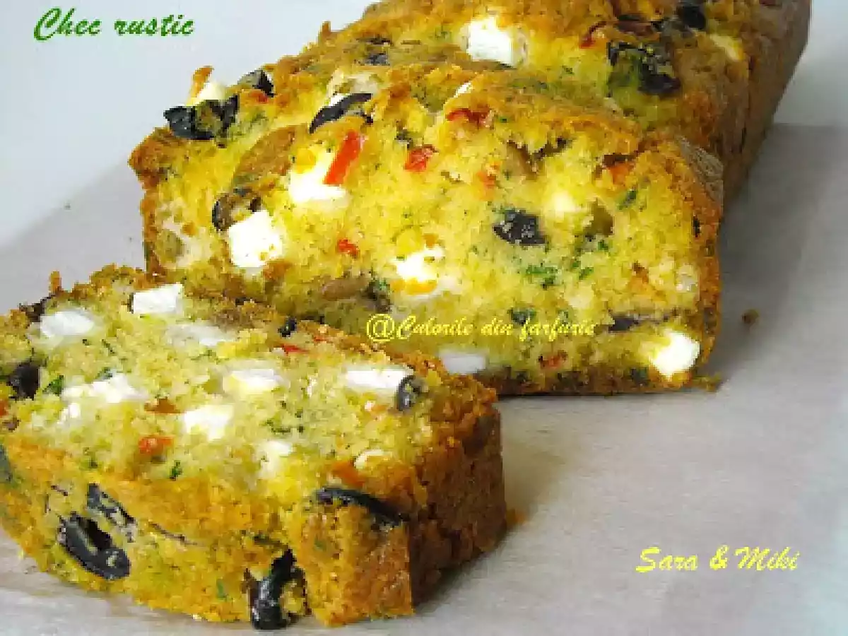 Chec rustic cu feta si masline