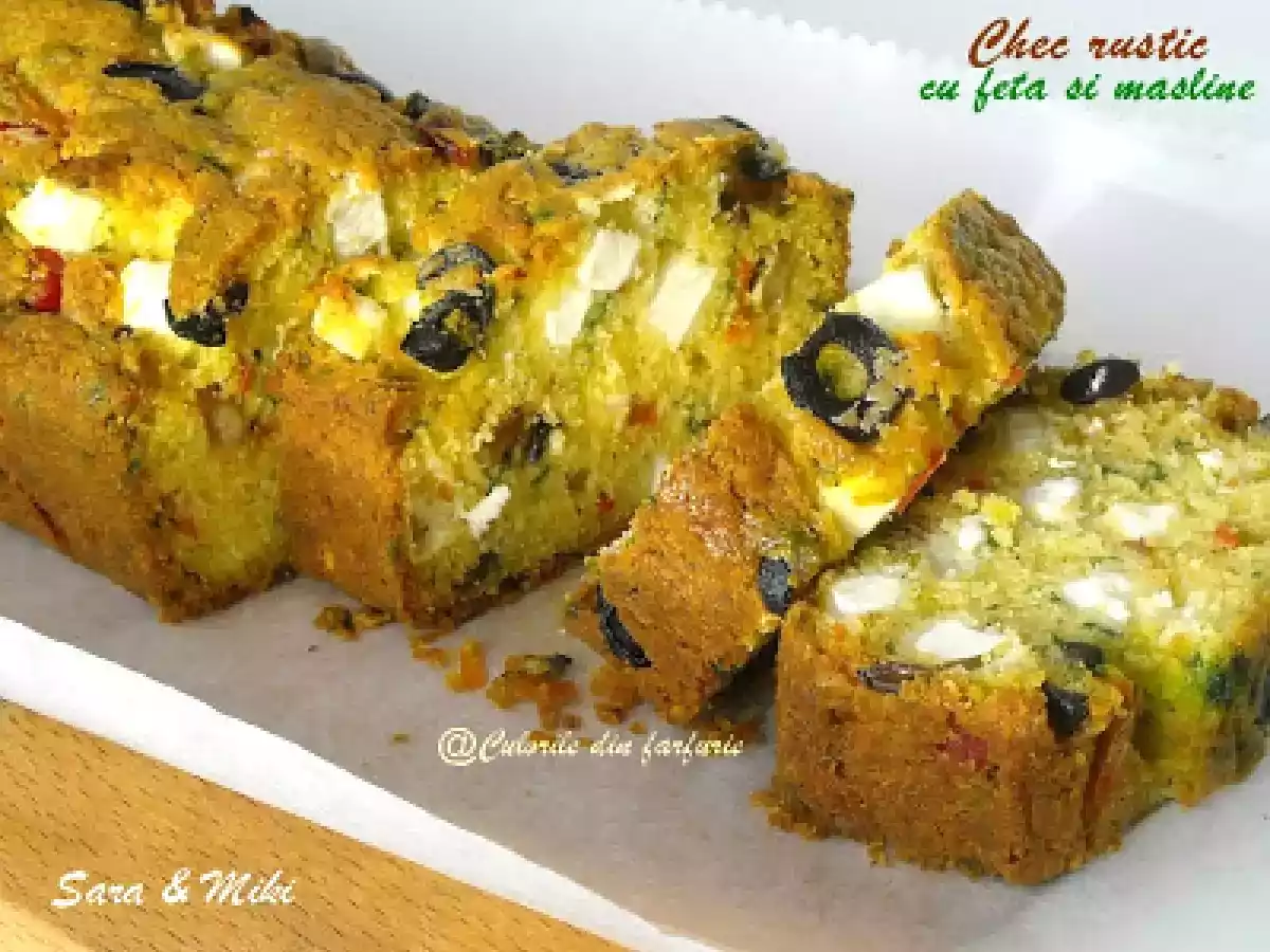 Chec rustic cu feta si masline - poza 2
