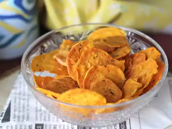 Rețetă Chipsuri de cartofi dulci la microunde