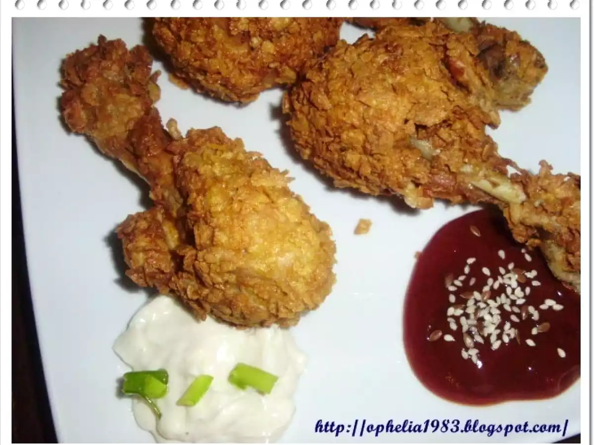 Ciocanele de pui in fulgi de porumb