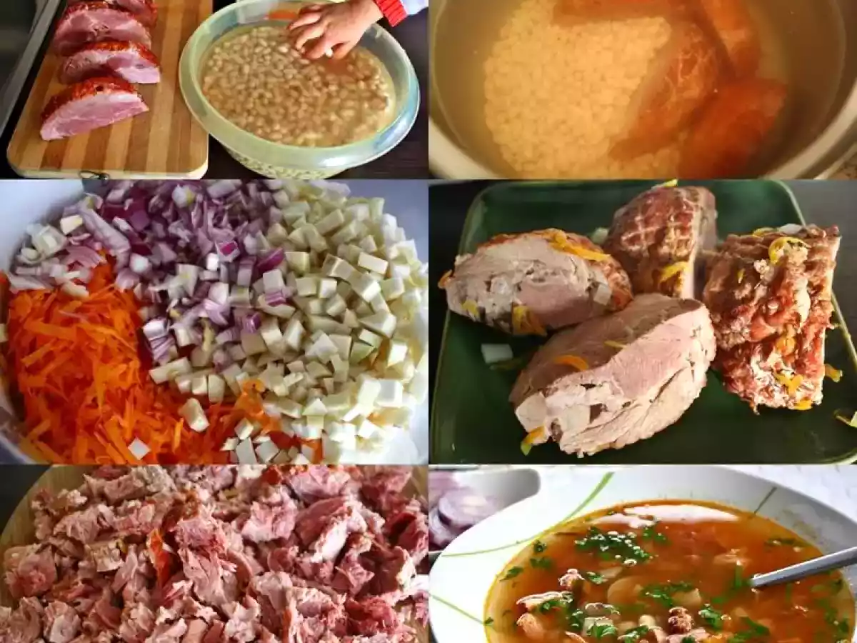 Ciorba de fasole boabe, cu tarhon si ciolan afumat - poza 3