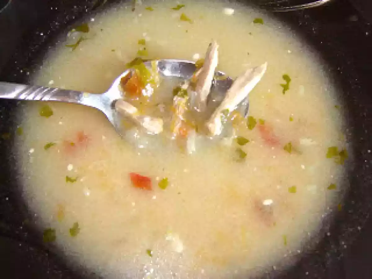 Ciorba de porc cu smantana si usturoi / Pork broth with cream and garlic