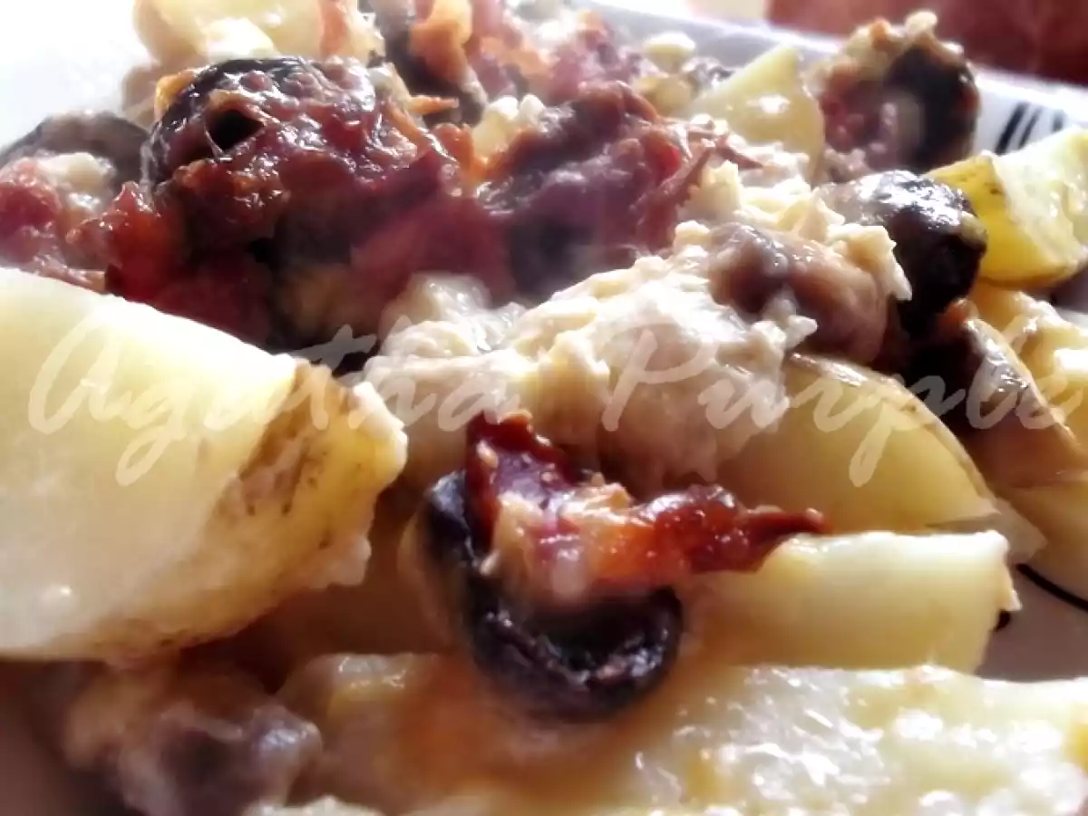 Ciuperci la cuptor umplute pe pat de cartofi - poza 8