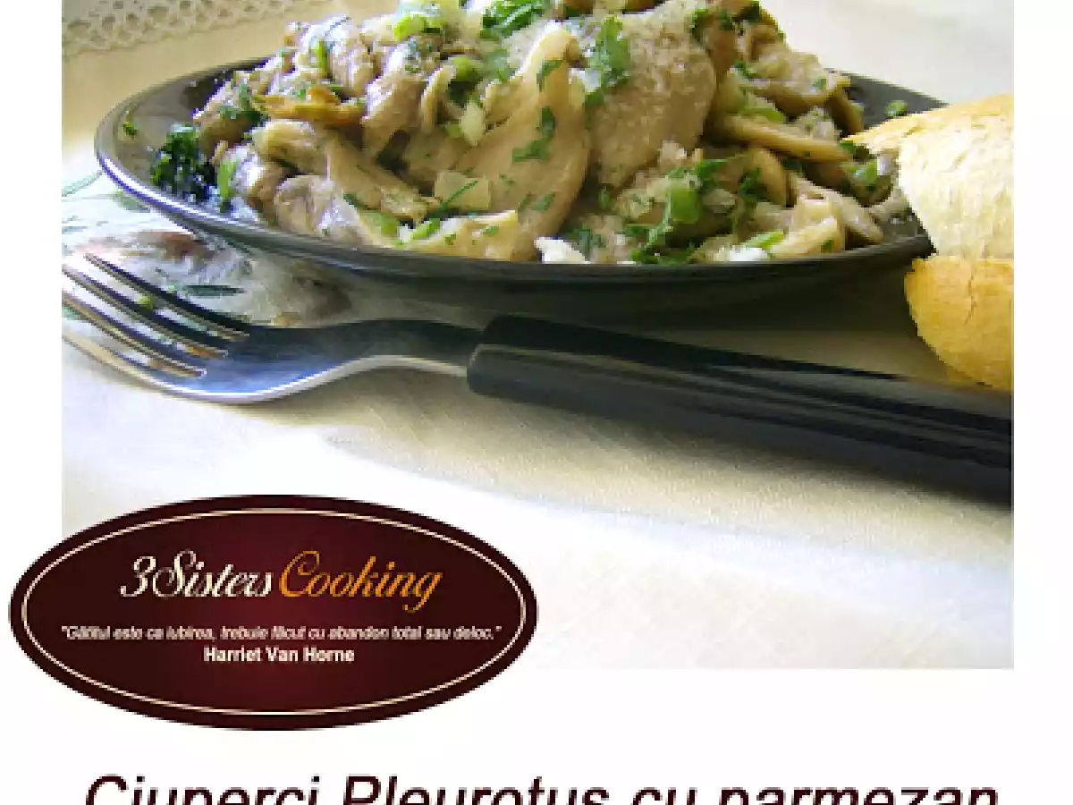 Ciuperci Pleurotus cu parmezan si ardei iute