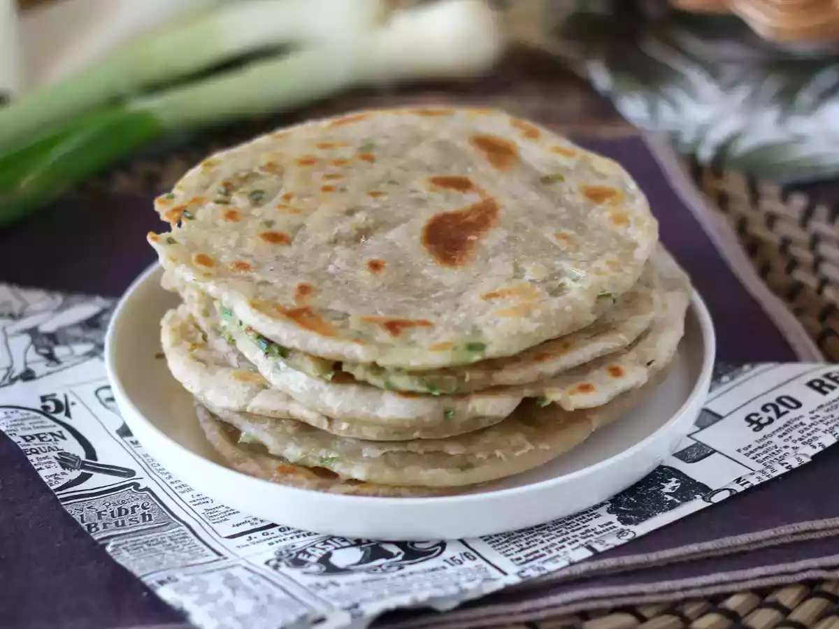 Clătite chinezești cu ceapă verde - Scallion pancakes