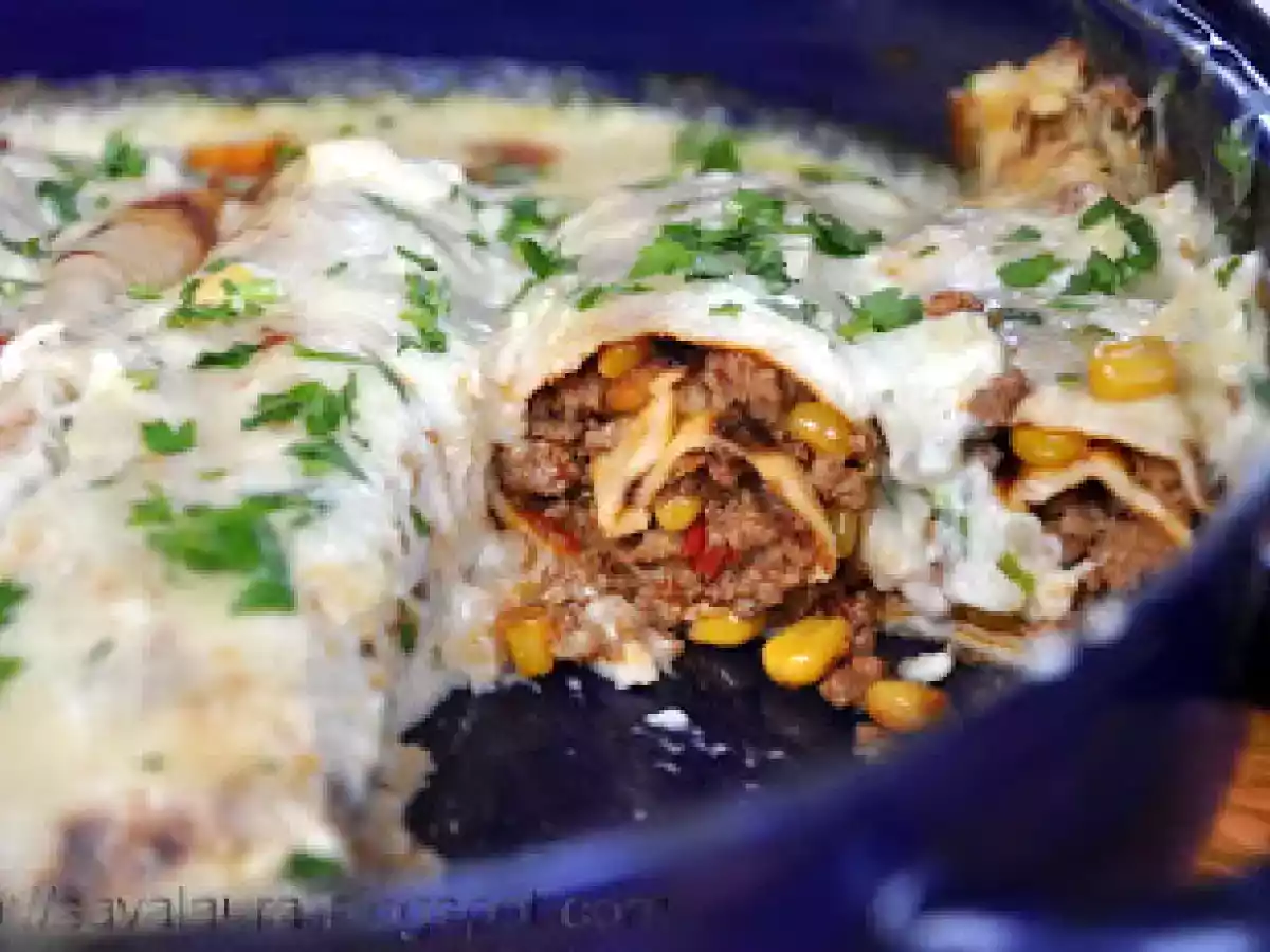 Clatite cu ciuperci si carne tocata