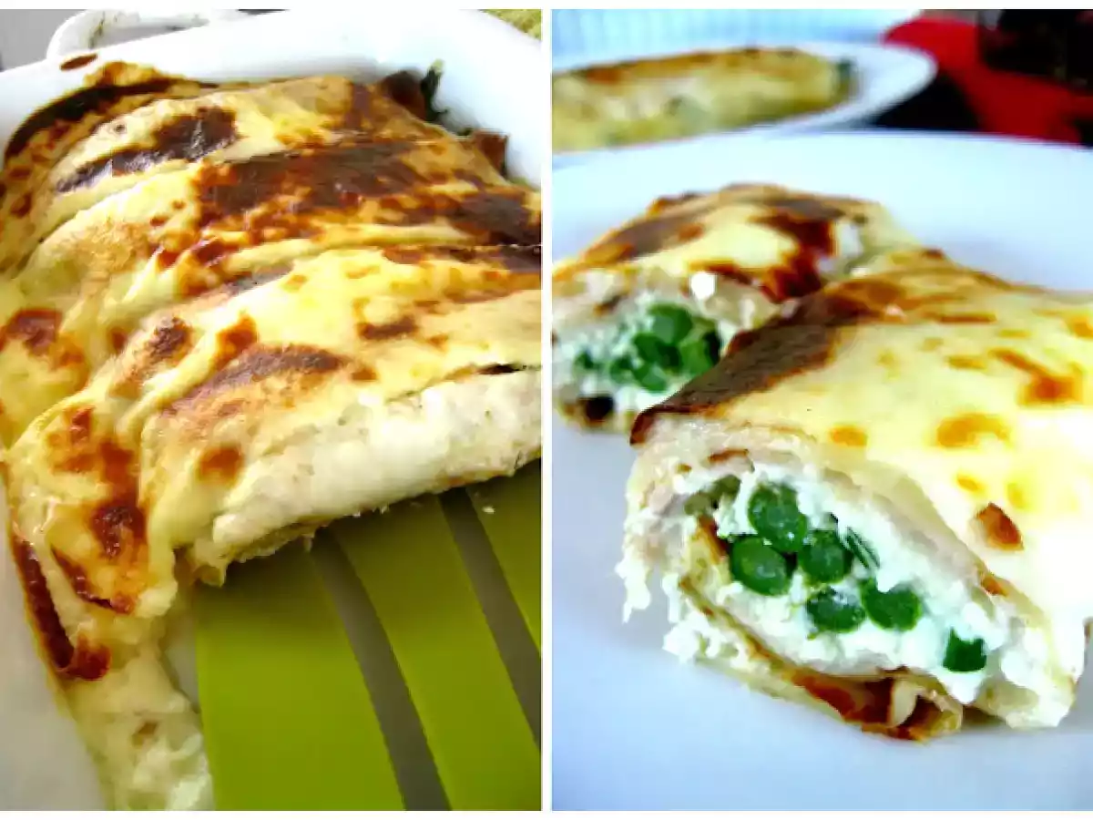 Clatite cu sunca, ricotta si sparanghel