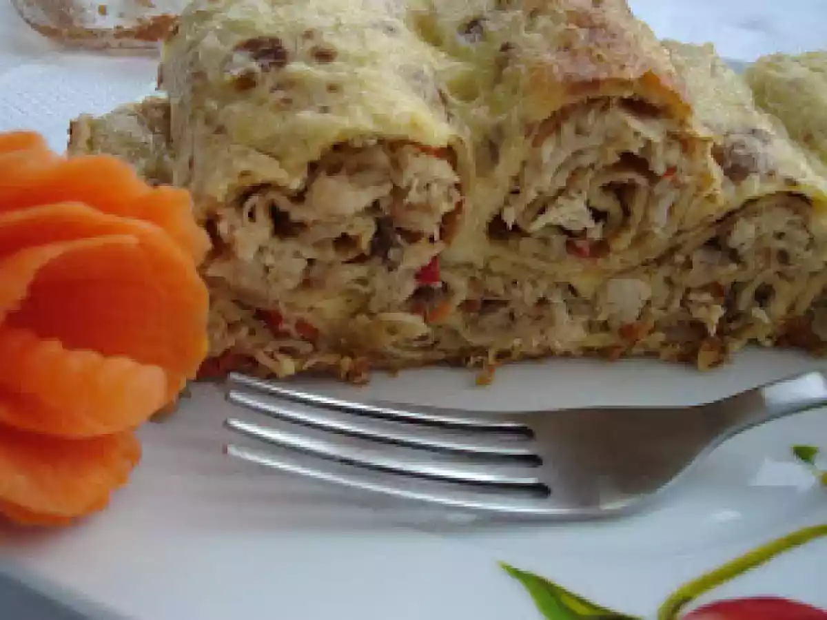 Clatite gratinate umplute cu carne de pui si ciuperci - poza 5