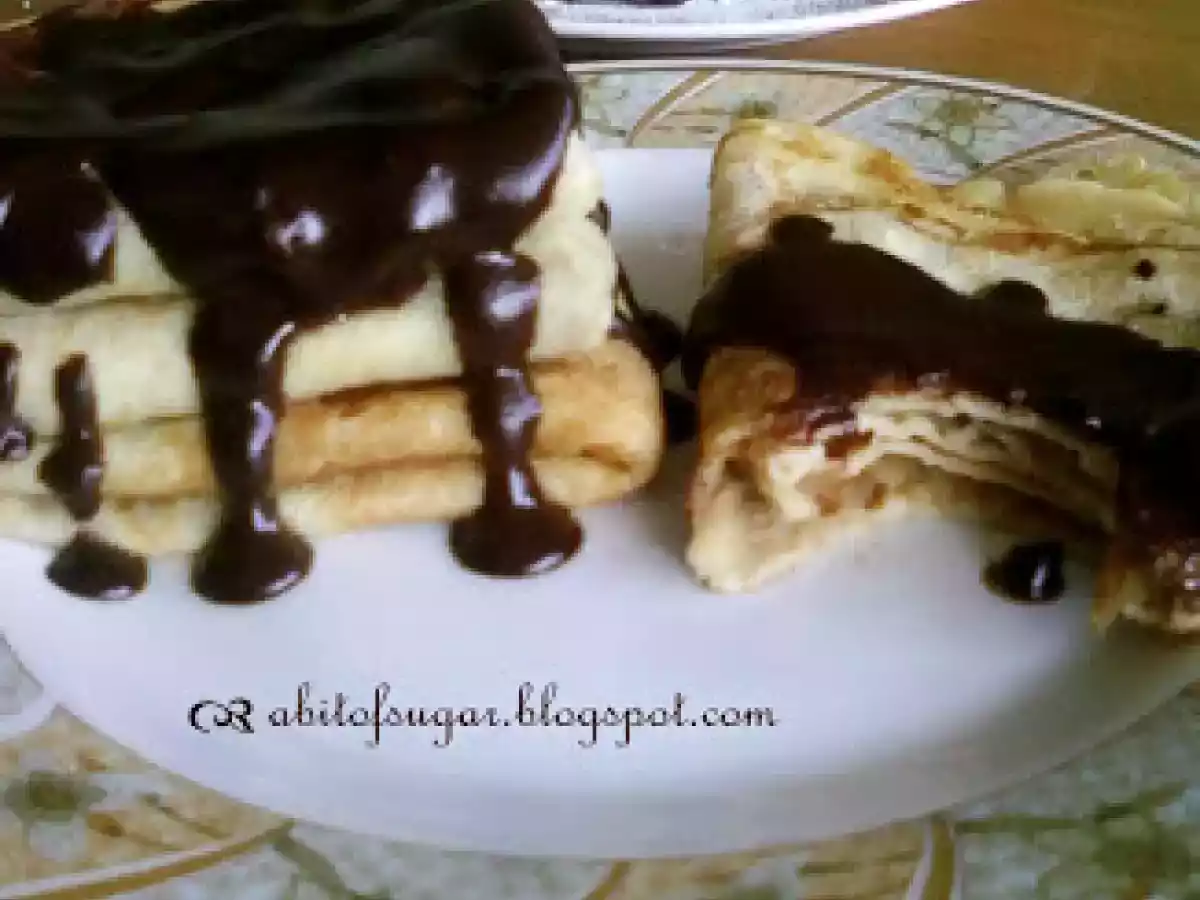 Clatite in sos de ciocolata