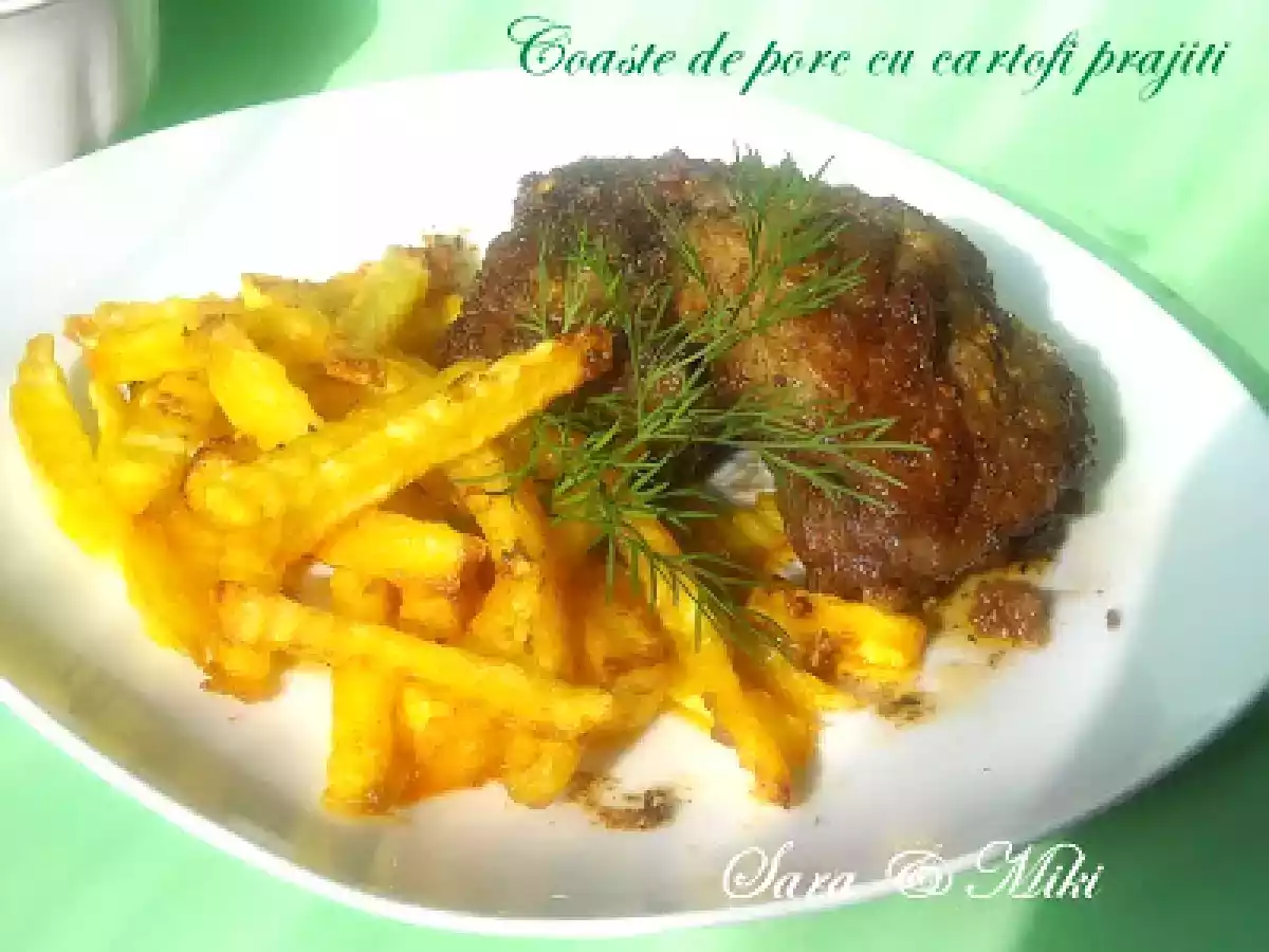 Coaste de porc la cuptor cu cartofi prajiti - poza 3