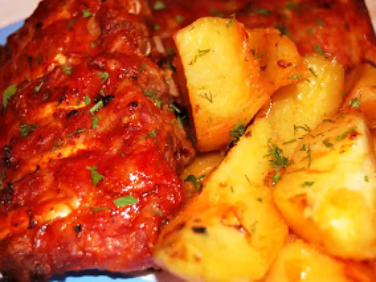 Coaste de porc marinate la cuptor