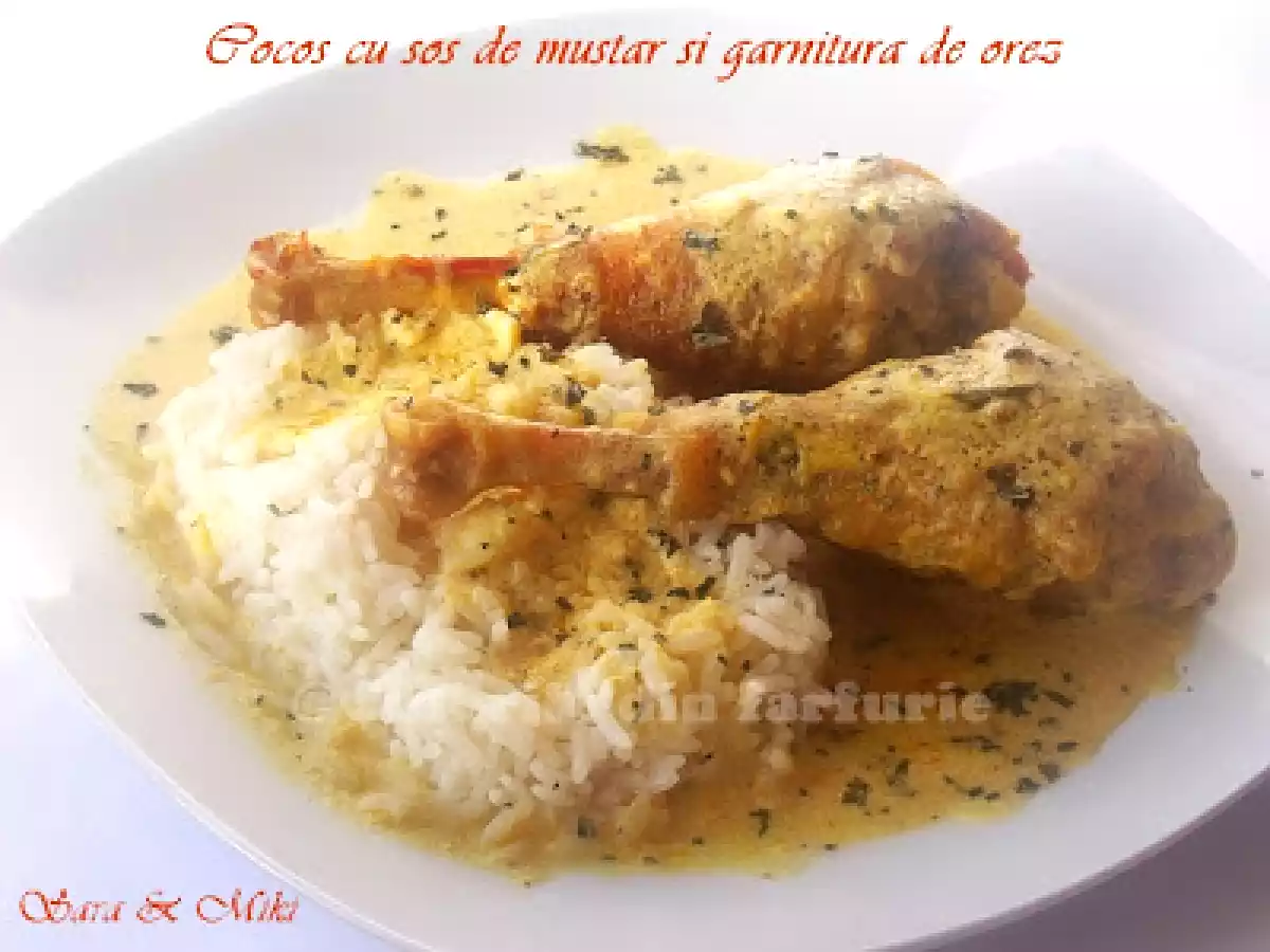 Cocos cu sos de mustar si garnitura de orez - poza 3