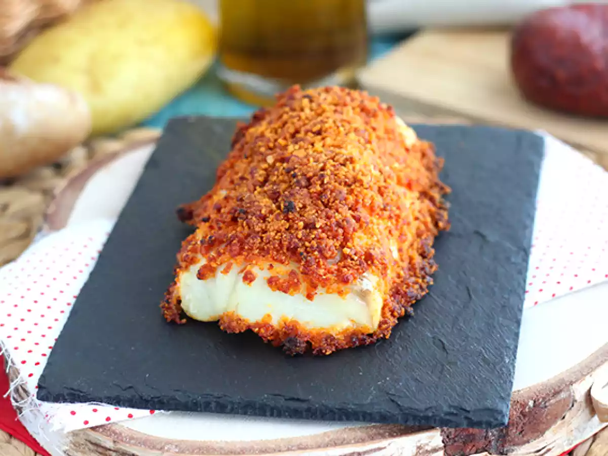 Cod in crustă de chorizo