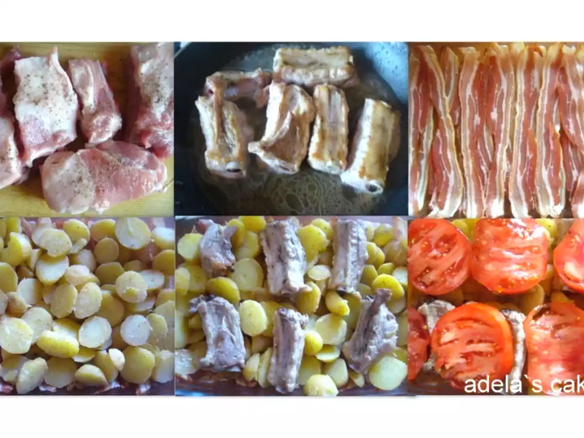 Costita cu bacon, rosii si cascaval - poza 2