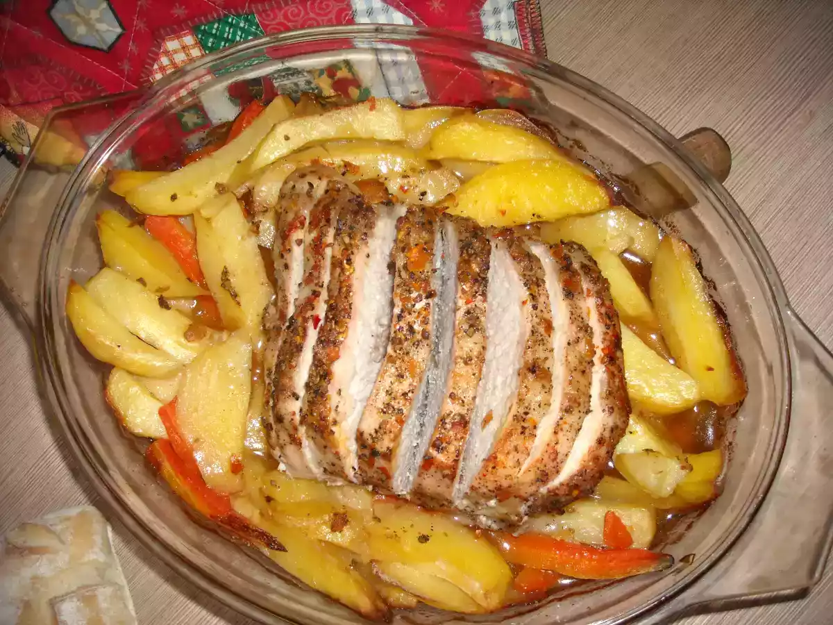 Cotlet de porc in crusta de condimente