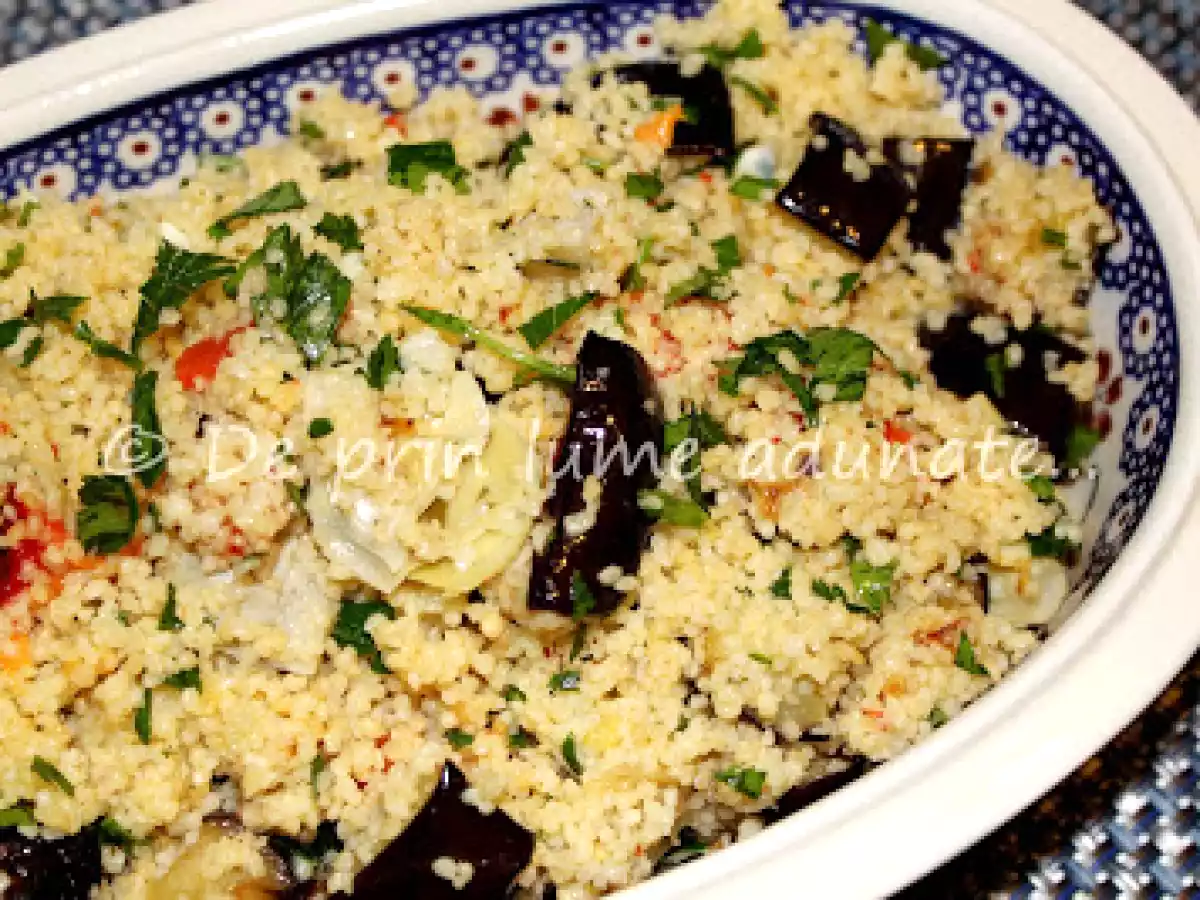 Couscous cu vinete si ardei copti
