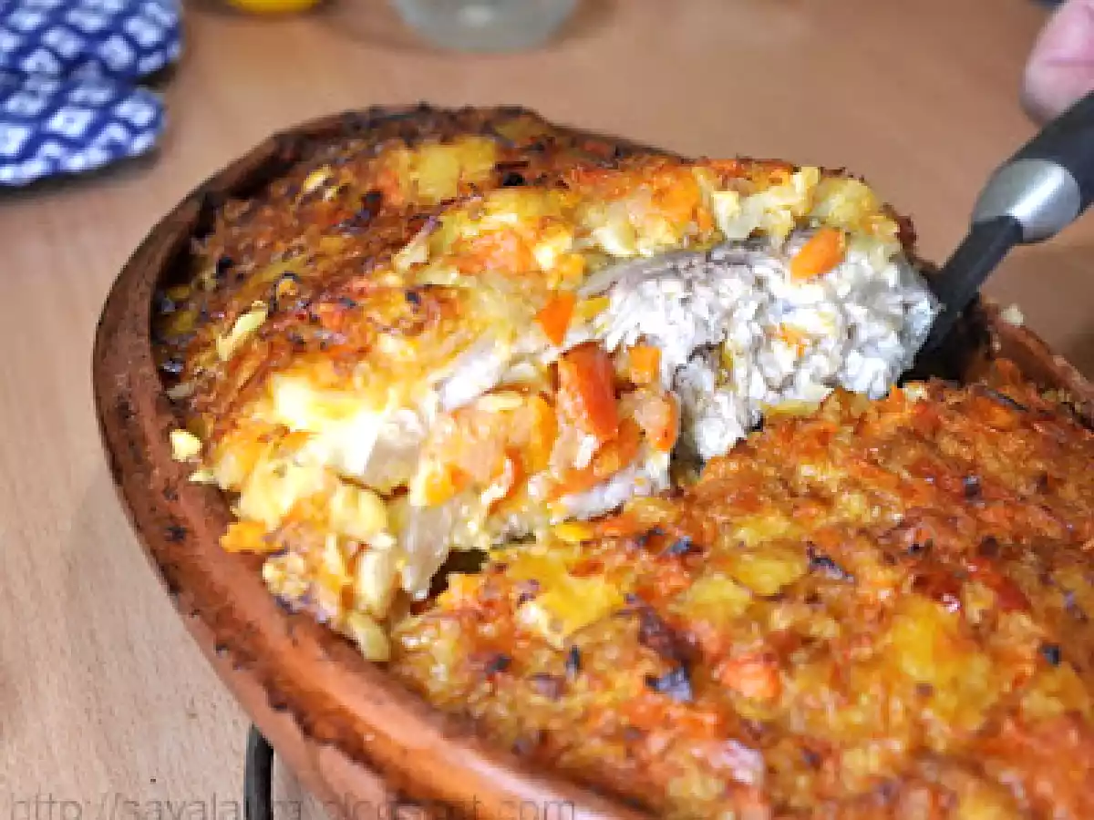 Crap la cuptor, cu ghiveci de legume - poza 2