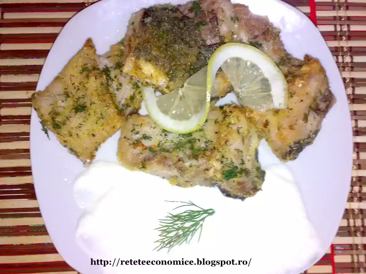 Crap pane cu sos alb