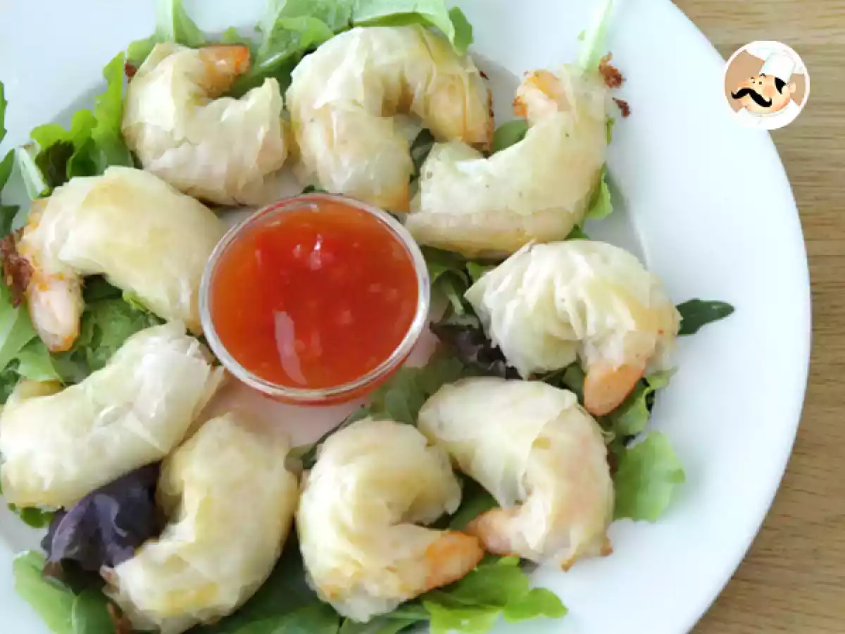 Creveti crocanti in foaie de placinta