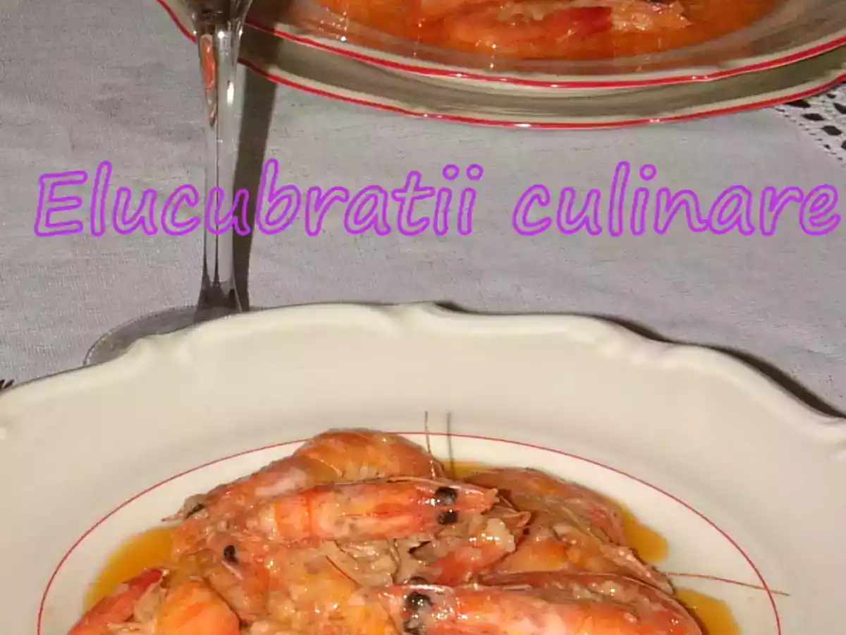 Creveti in unt cu usturoi