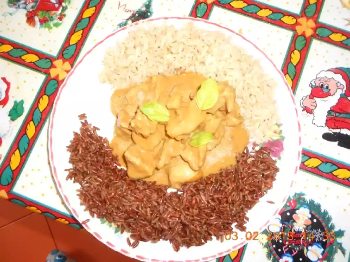 Curry cu lapte de cocos si 2 feluri de orez