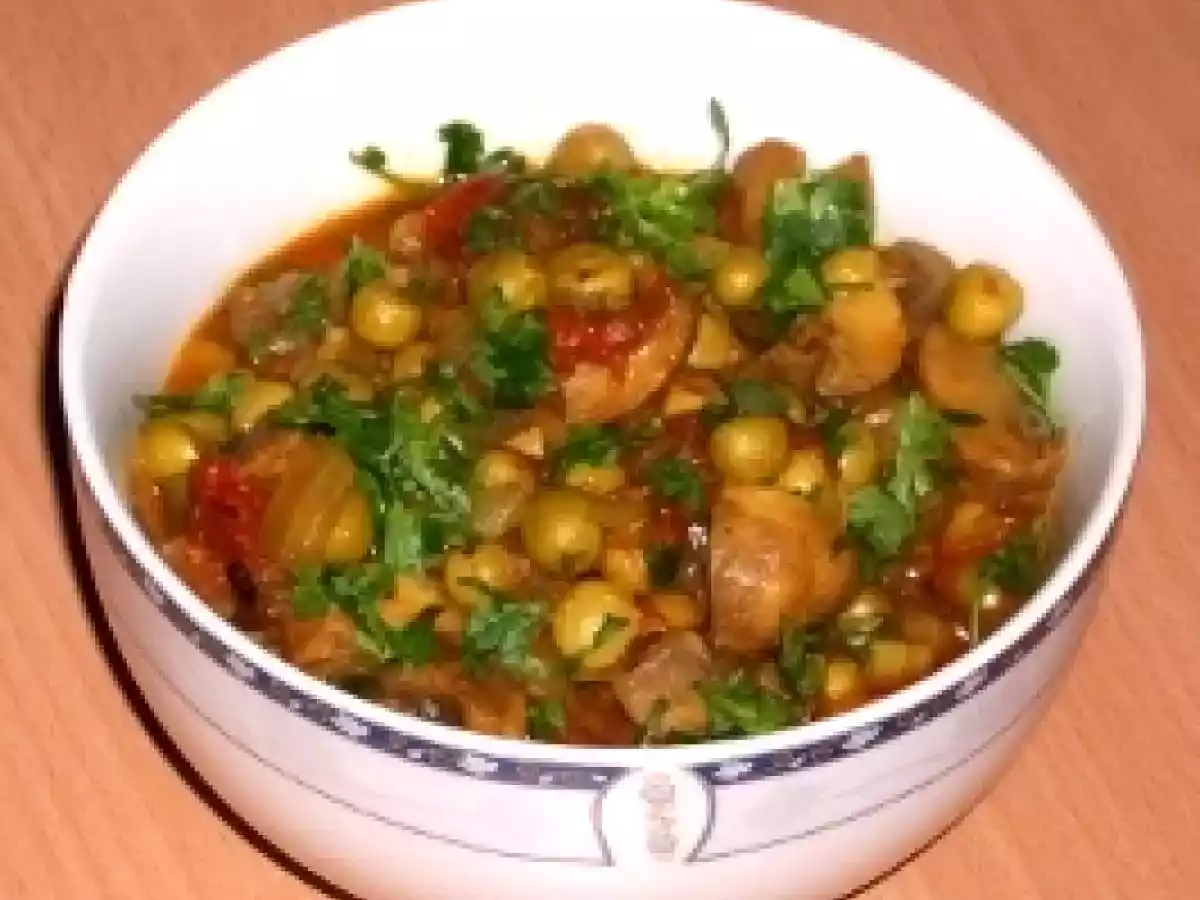 Curry de ciuperci cu mazare