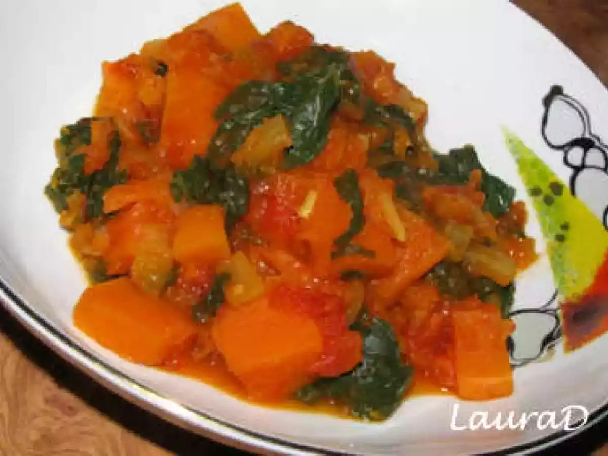 Curry de spanac, dovleac si rosii