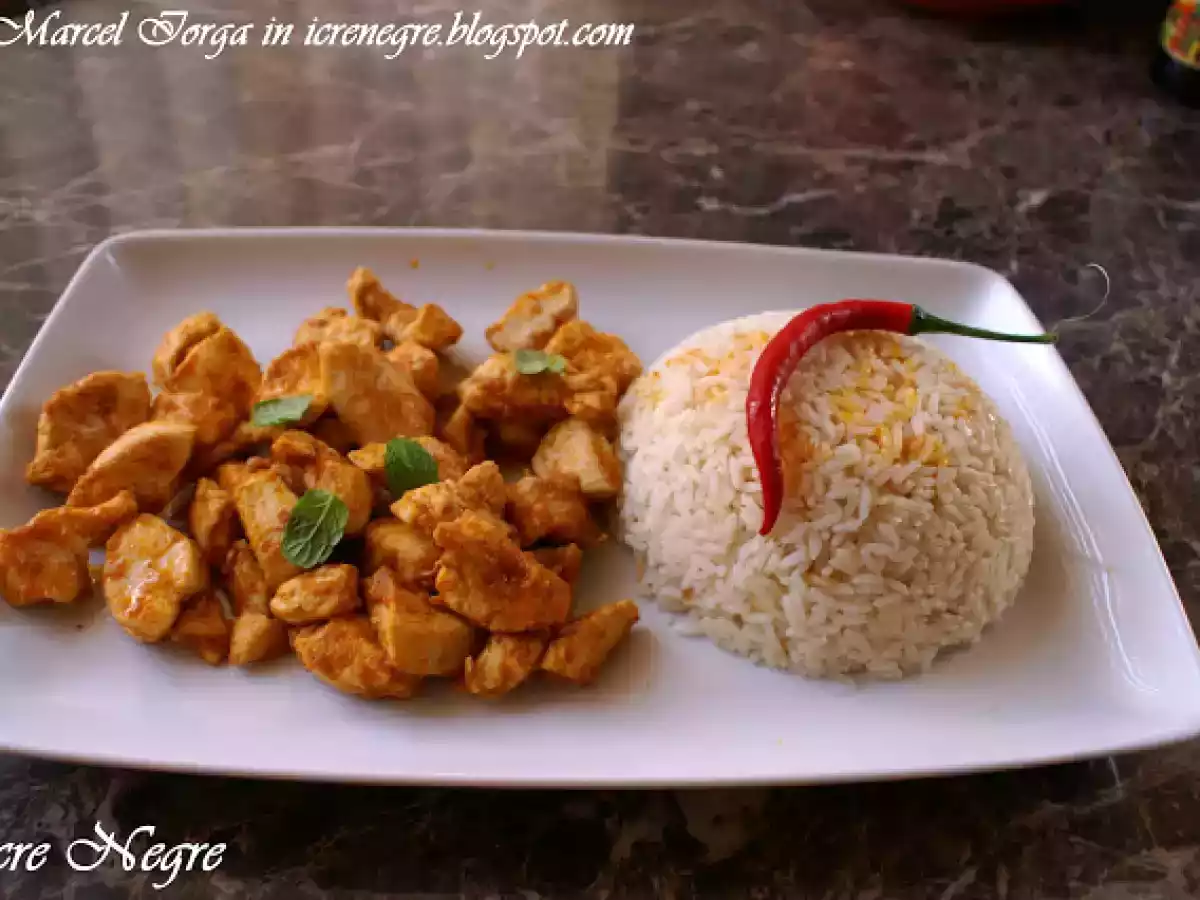 Curry rosu de pui cu orez - poza 3