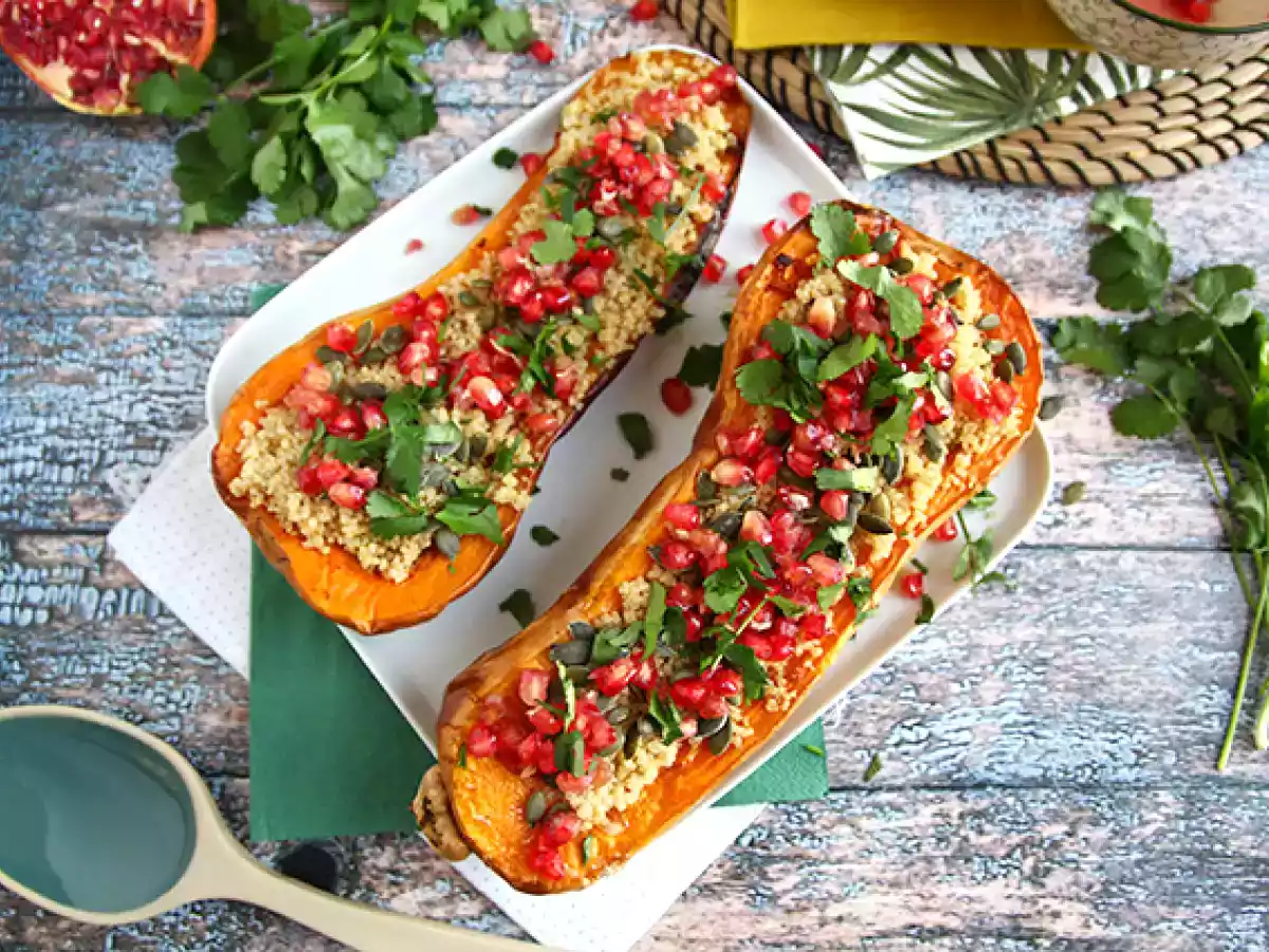 Dovleac umplut cu quinoa si rodie - poza 3