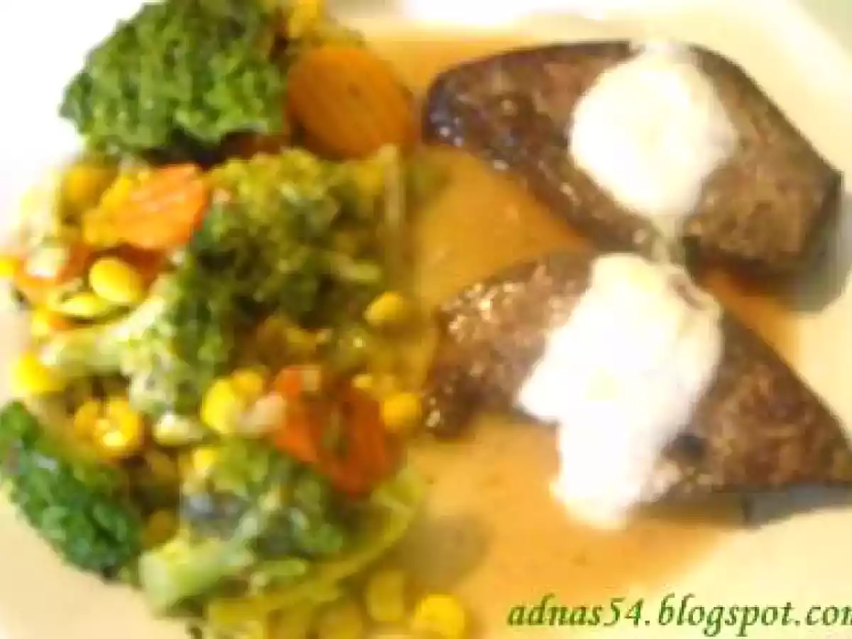 Ficat de porc prajit cu mujdei