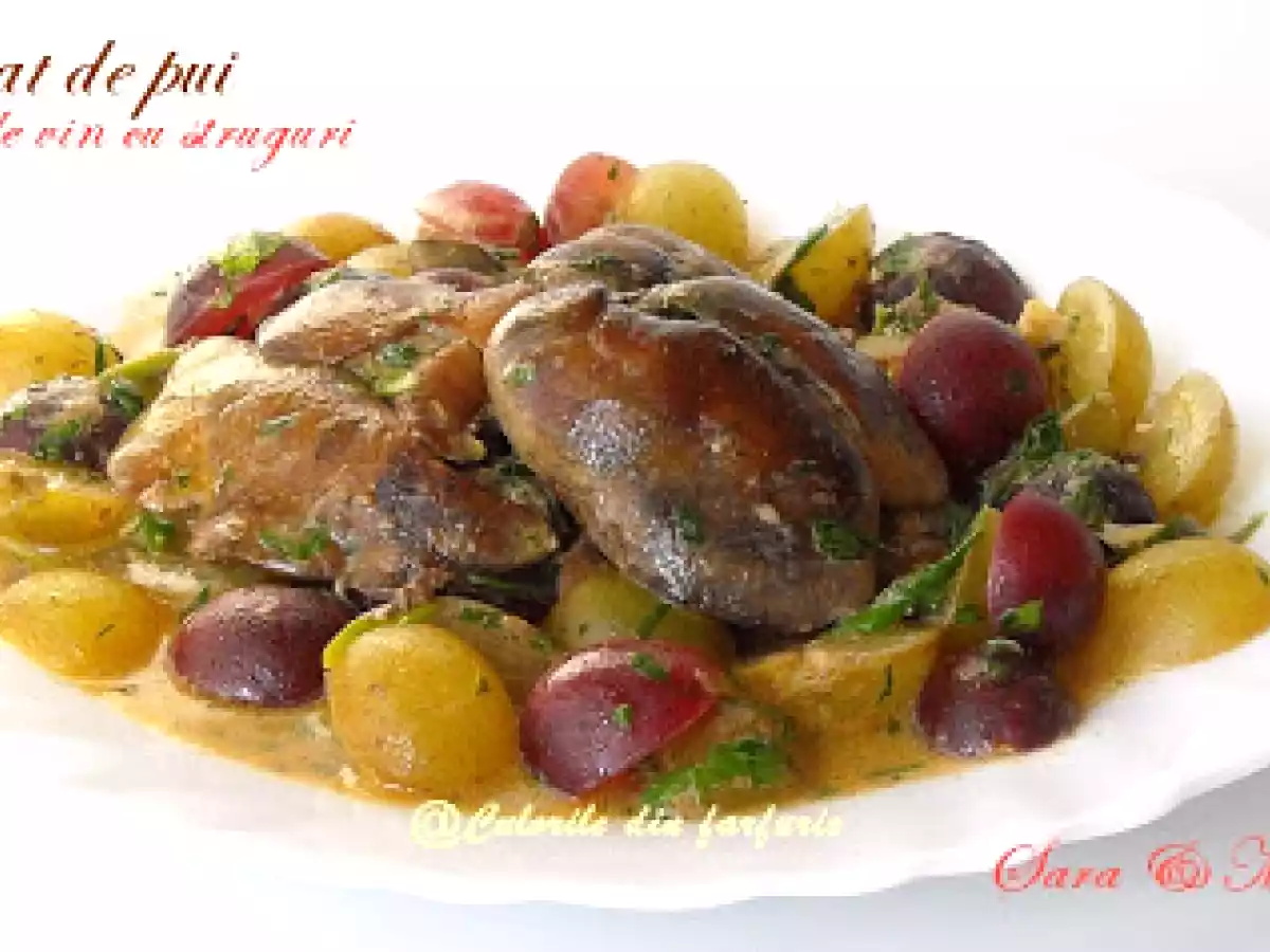 Ficat de pui in sos de vin cu struguri - poza 2