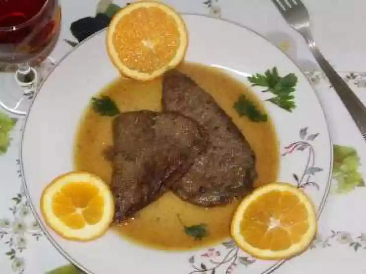 Ficat de vita cu portocale