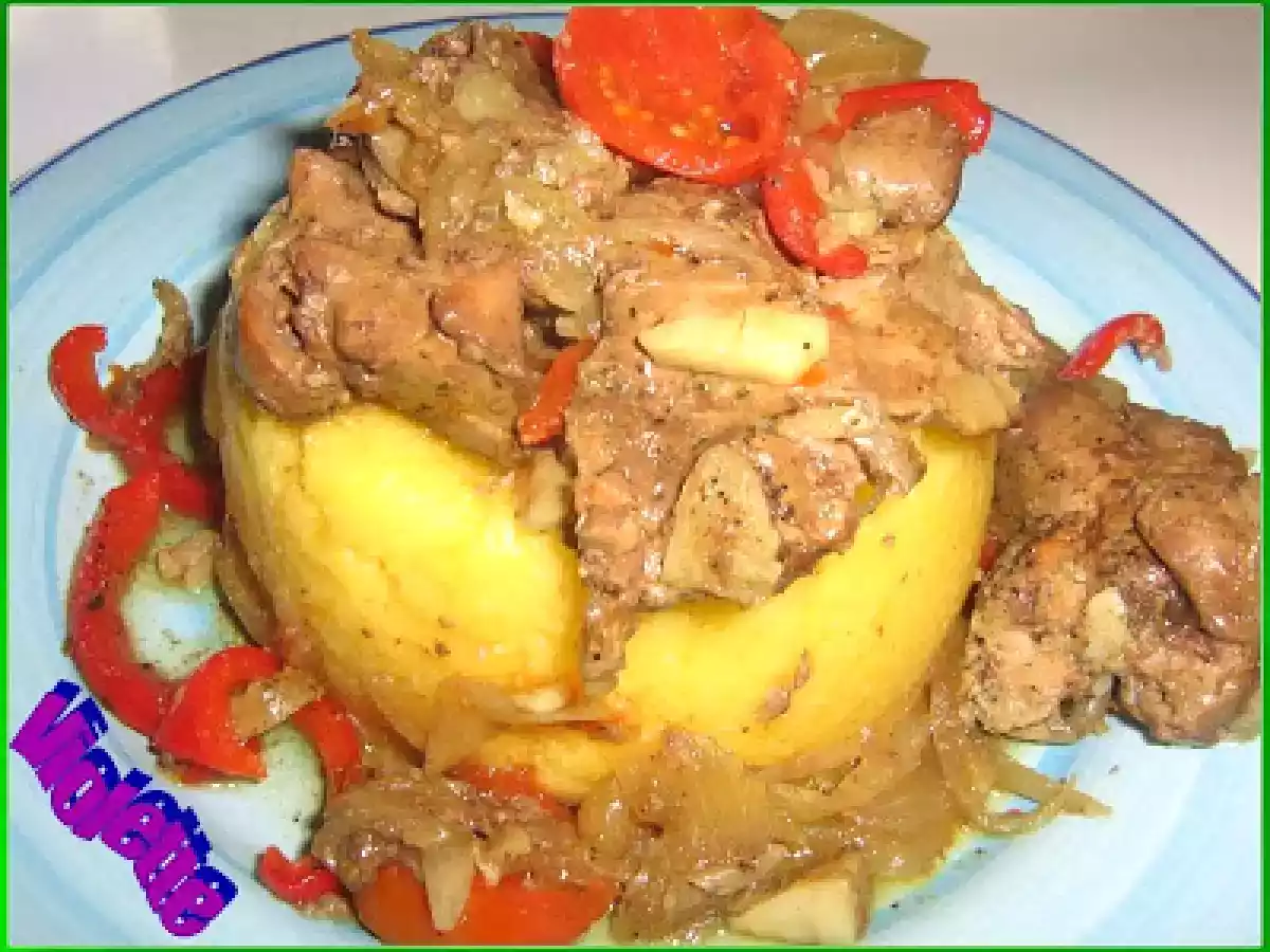 Ficatei de pui la cuptor cu mamaliguta