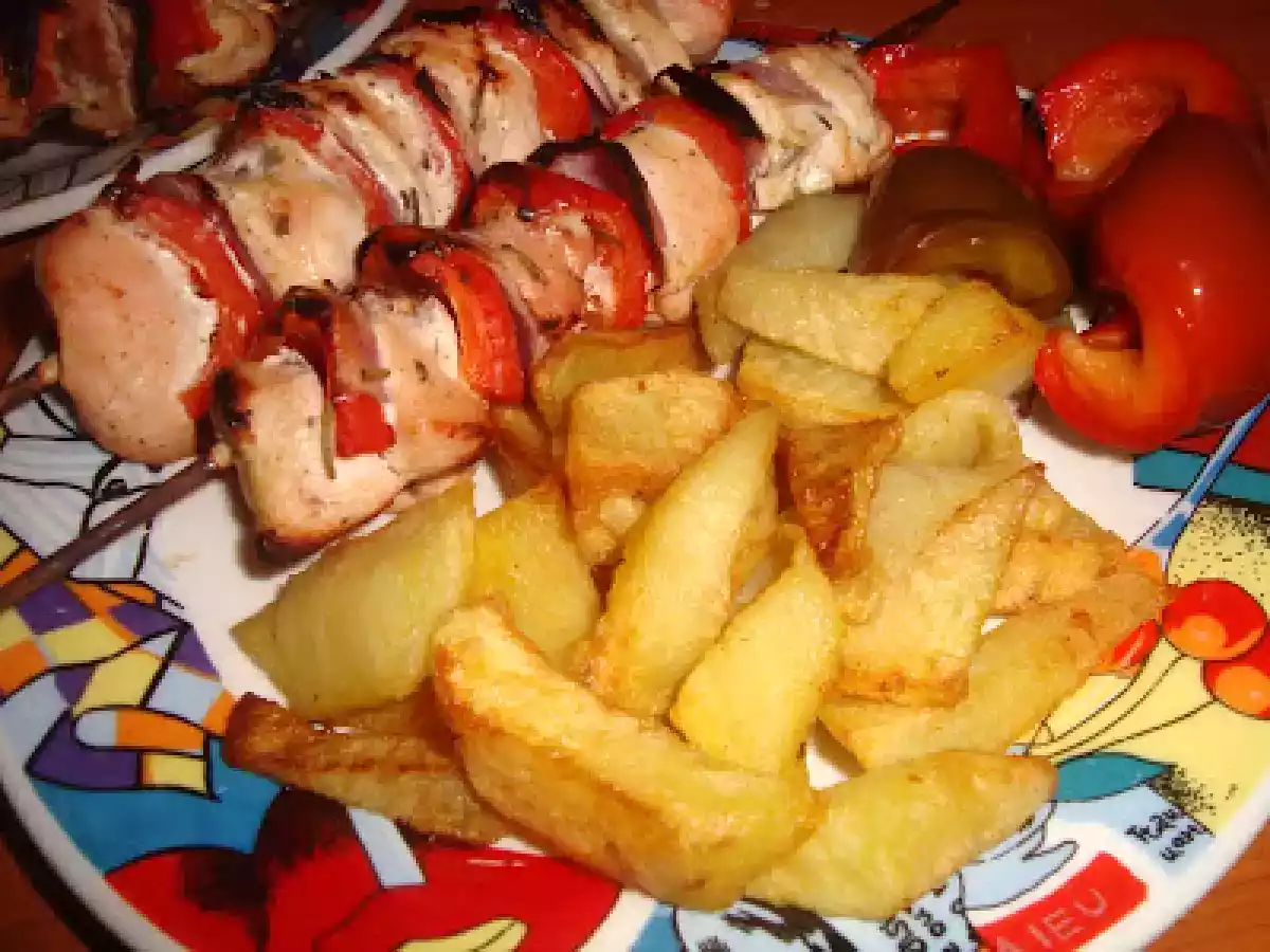 Frigarui cu piept de pui marinat in iaurt