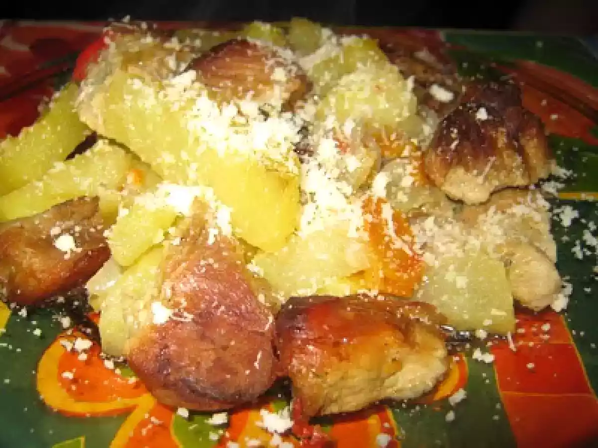 Friptura de porc pe pat de legume