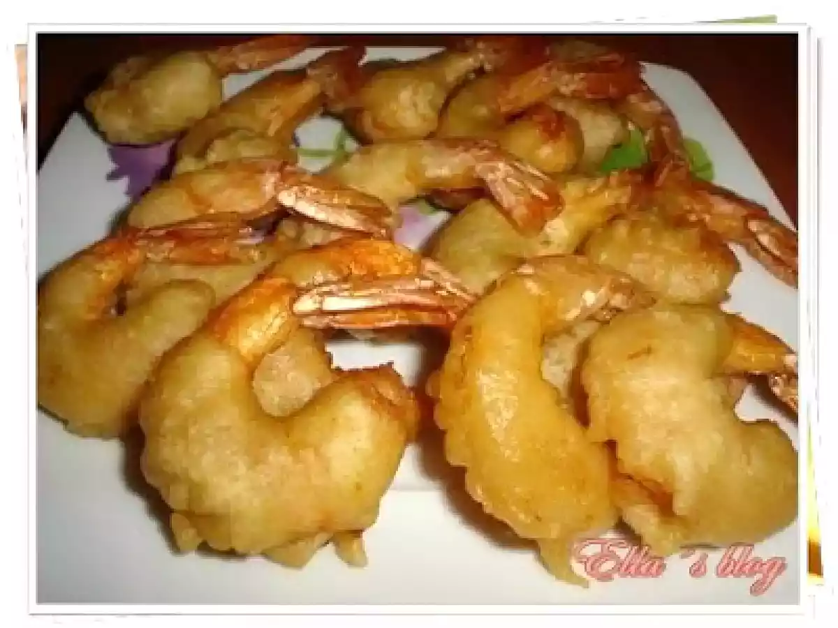 Gambas en gabardina (Creveti prajiti in aluat)