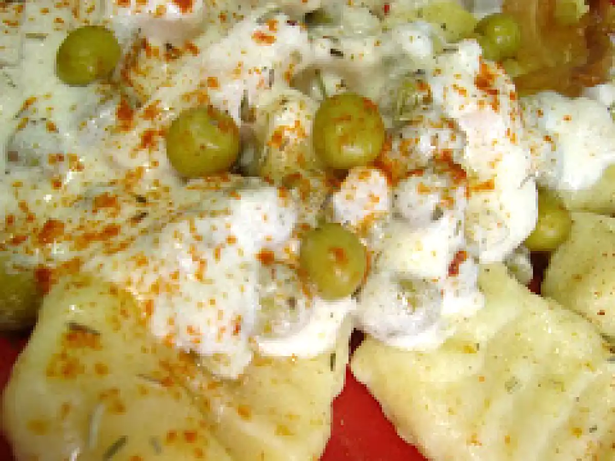 Gnocchi cu sos de mazare