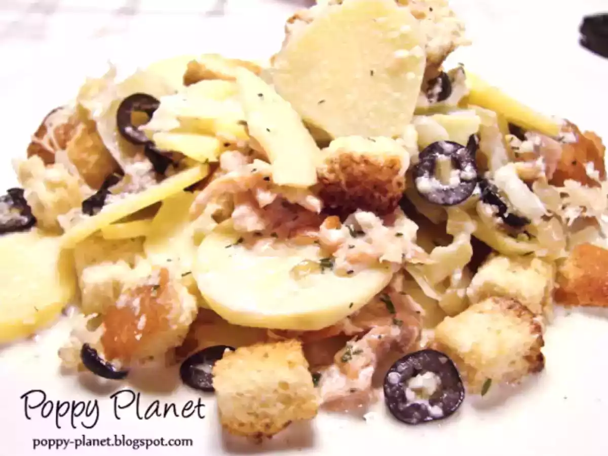 Gratin de cartofi si somon afumat cu masline