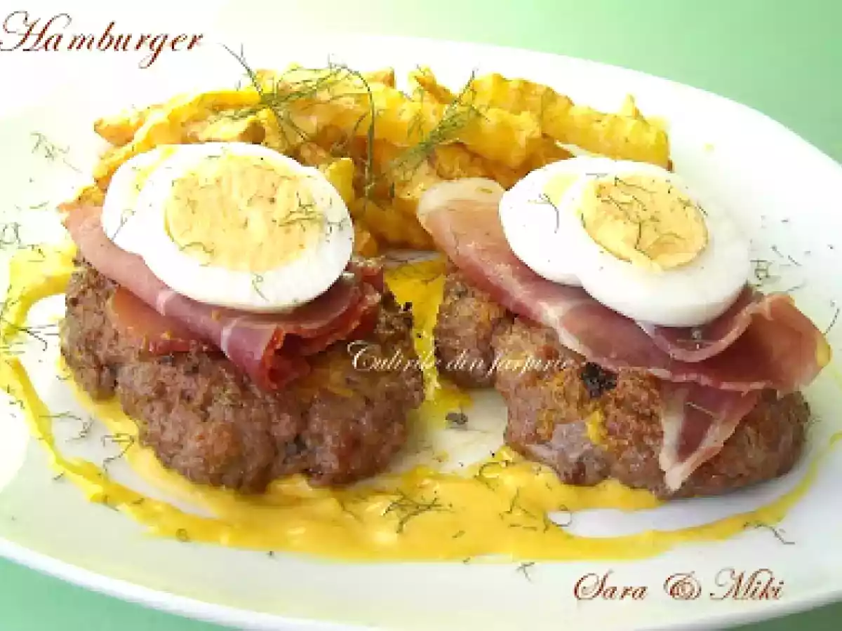 Hamburger, cartofi prajiti si sos de mustar - poza 3