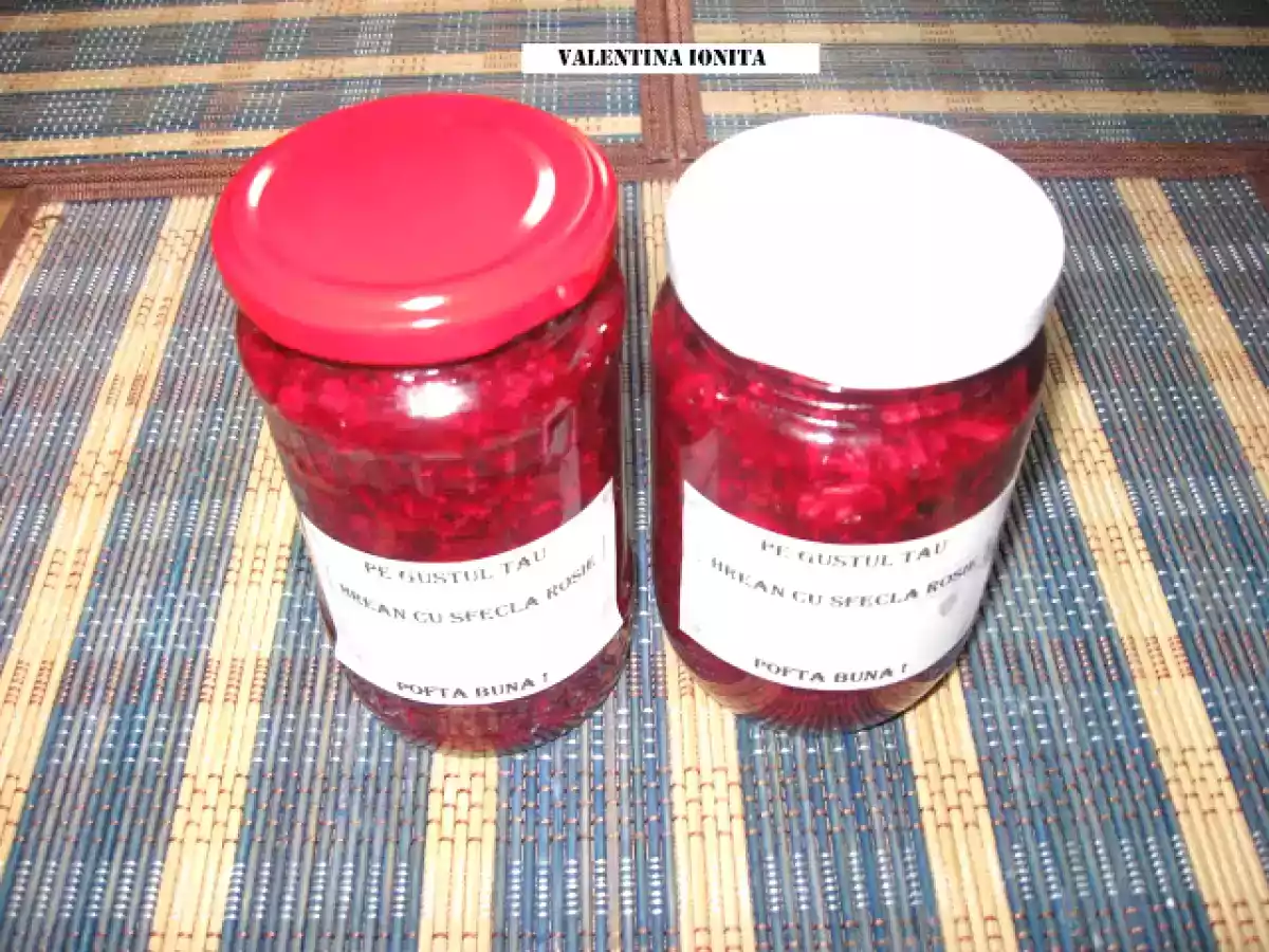 Hrean cu sfecla rosie in otet pe gustul tau