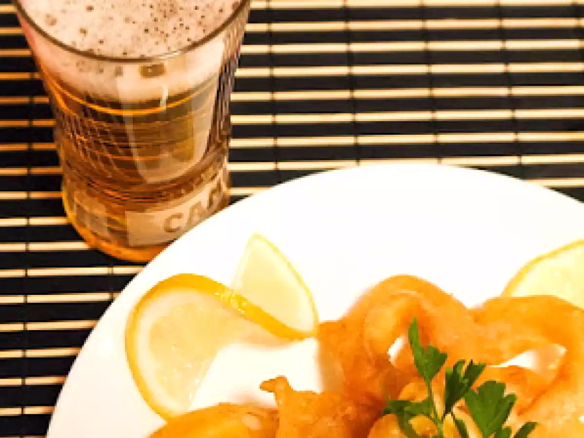 Inele de calamari in aluat de bere by Jamie Oliver